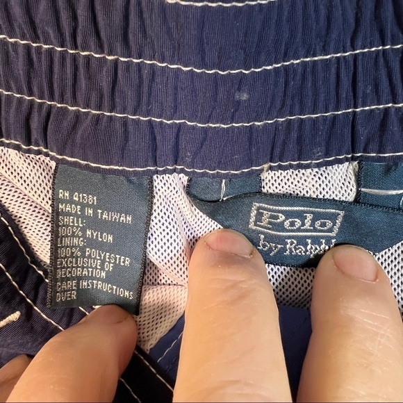 POLO RALPH LAUREN Swimwear. Blue w/cargo pocket, side pockets & key pocket. M - Picture 8 of 11